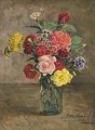 STILLLEBEN MIT ROSES UND CARNATIONS IN EINEM GLAS JAR Ilja Maschkow Blumen Impressionismus